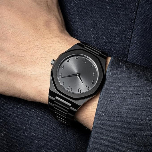 Black Arabic Aura Premium Wristwatch